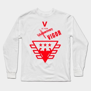 V is for Valentine Vigor Primary White Long Sleeve T-Shirt